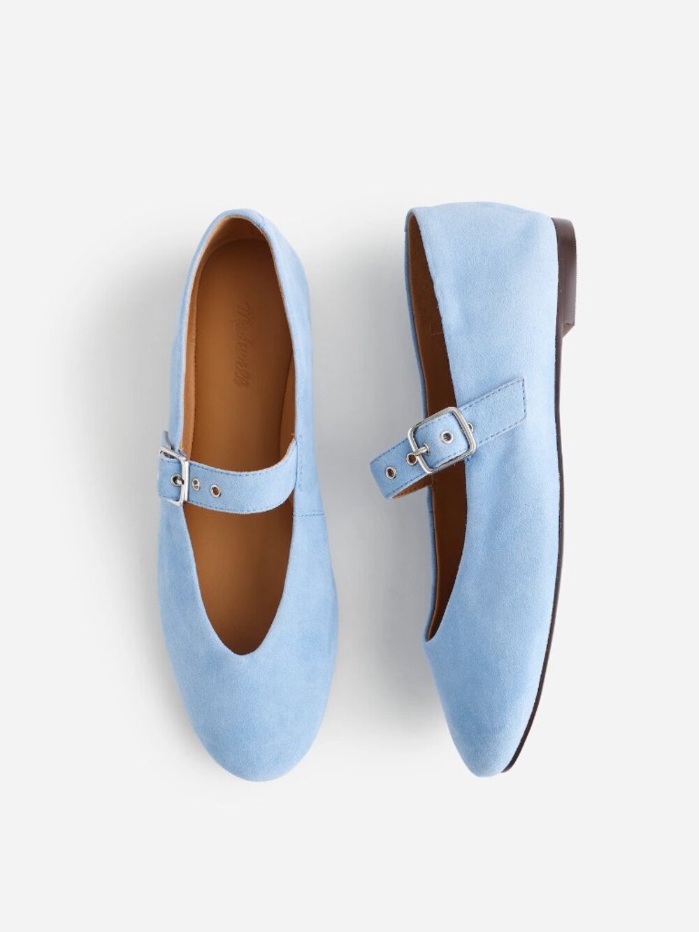 Madewell Suede Mary Jane Flats in Storm Cloud Size 7.5